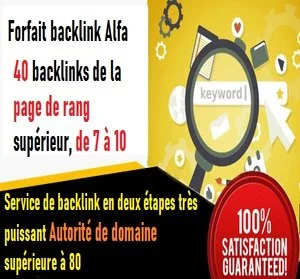 un service de backlink Package Alpha, 40 backlinks permanents à partir du Page Rank 10 + Site 40 jours Rank Augmentation Rank