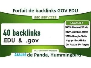 40 backlinks de domaines .EDU et .gov