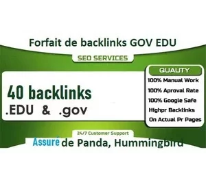 40 backlinks de domaines .EDU et .gov