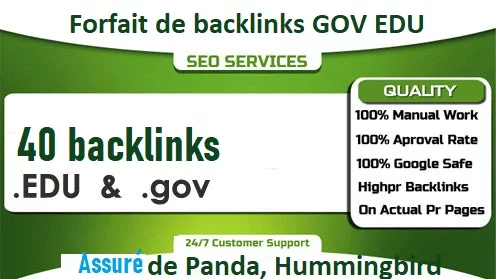 40 backlinks de domaines .EDU et .gov